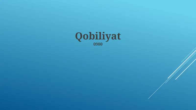 Qobiliyat 1