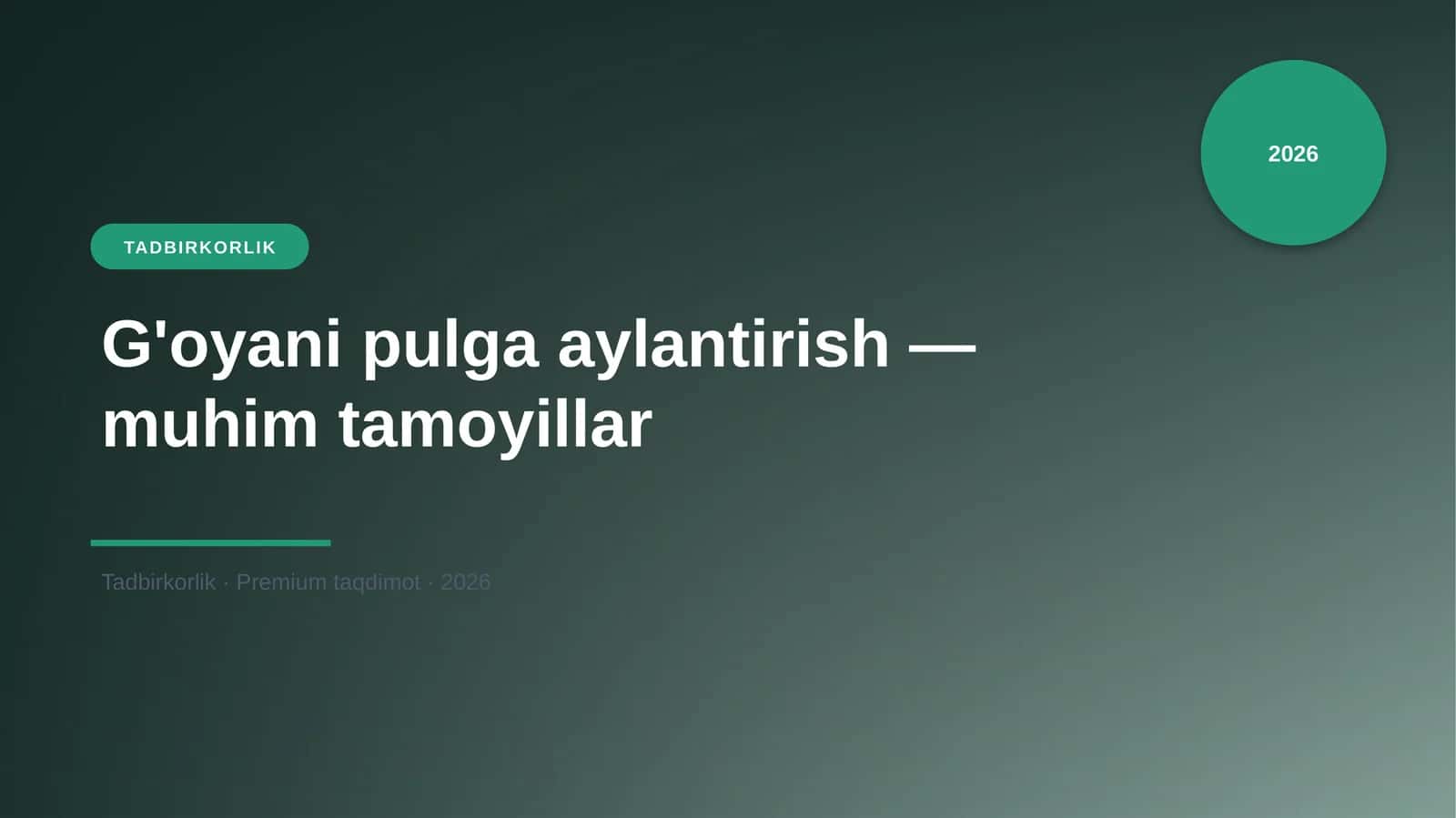 G'oyani pulga aylantirish — muhim tamoyillar 1