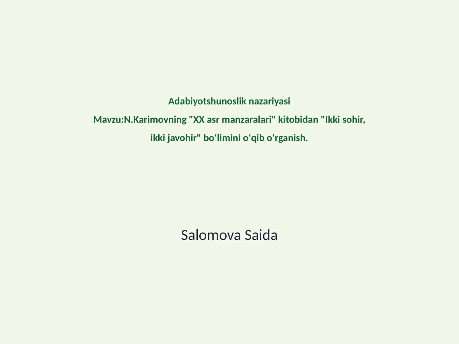 Adabiyotshunoslik nazariyasi 1