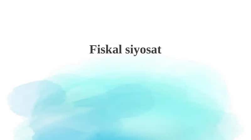 Fiskal siyosat 1