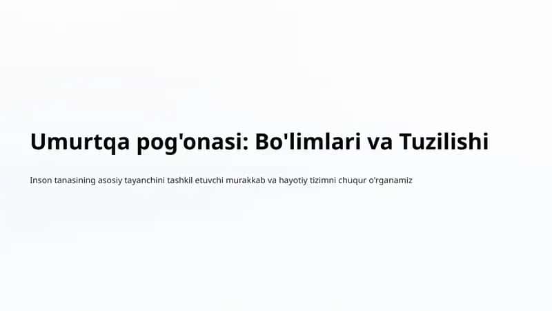 Umurtqa pog'onasi 1