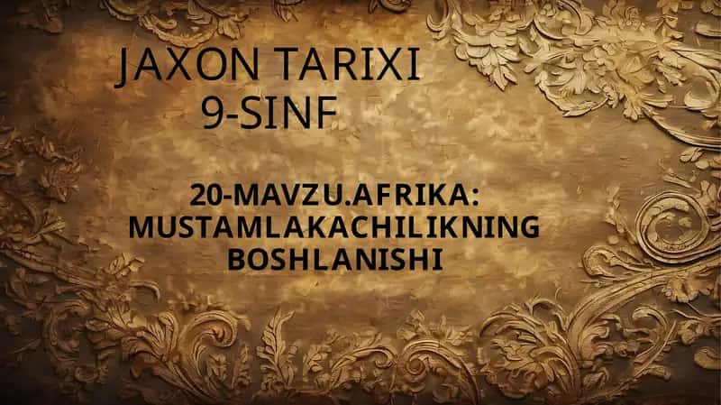 JAXON TARIXI9-SINF 1