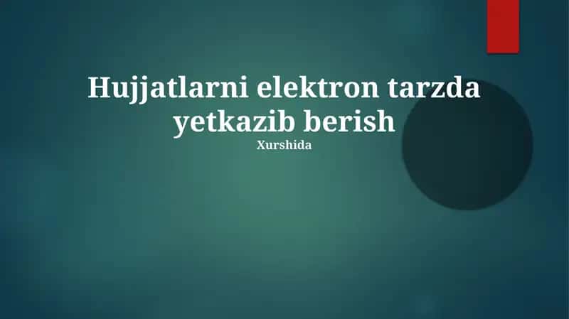 Elektron hujjat yetkazib berish 1