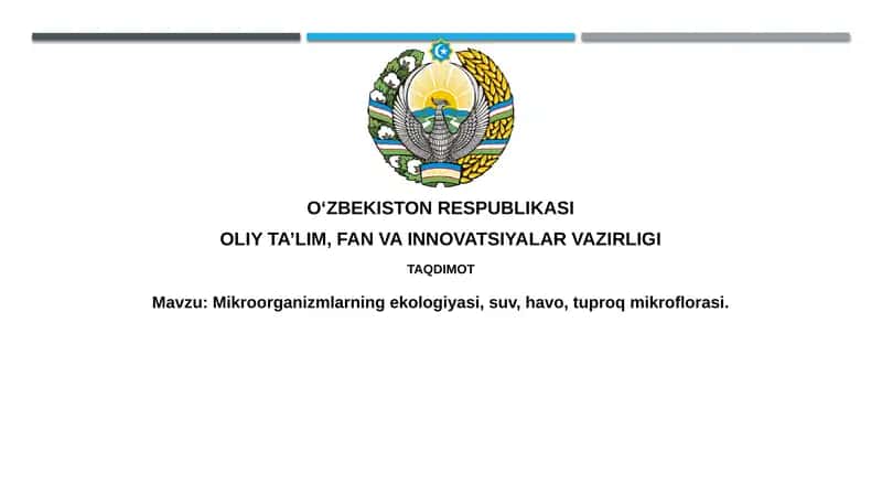 Mikroorganizmlar Ekologiyasi 1