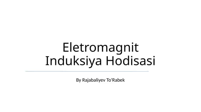 Eletromagnit Induksiya Hodisasi 1