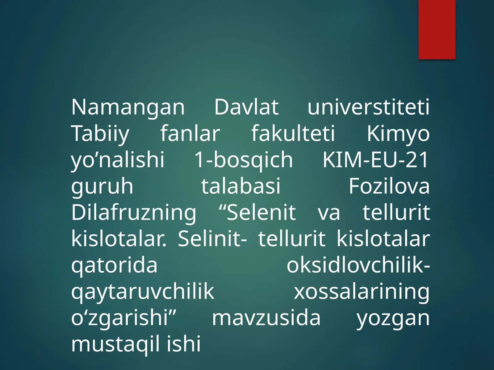 Selenit va tellurit kislotalar 1
