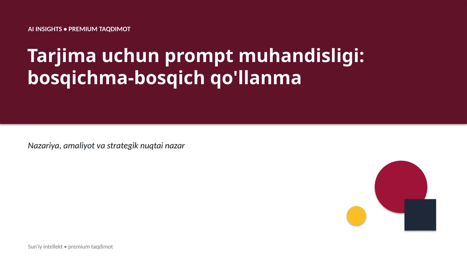 Sun'iy intellekt • premium taqdimot 1