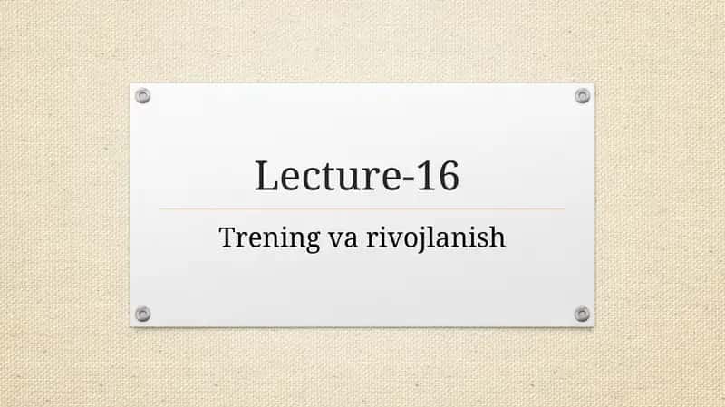 Trening varivojlanish 1