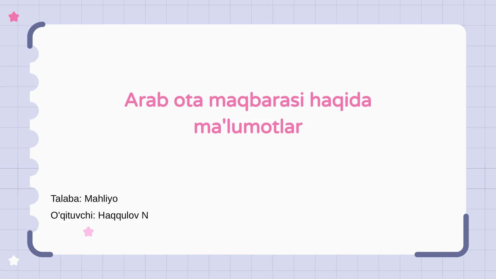 Arab ota maqbarasi haqida ma'lumotlar 1