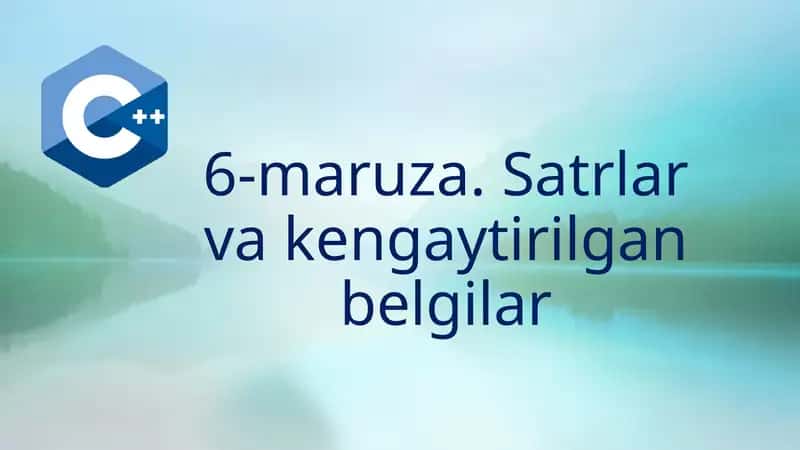 Belgilar tipi: char 1