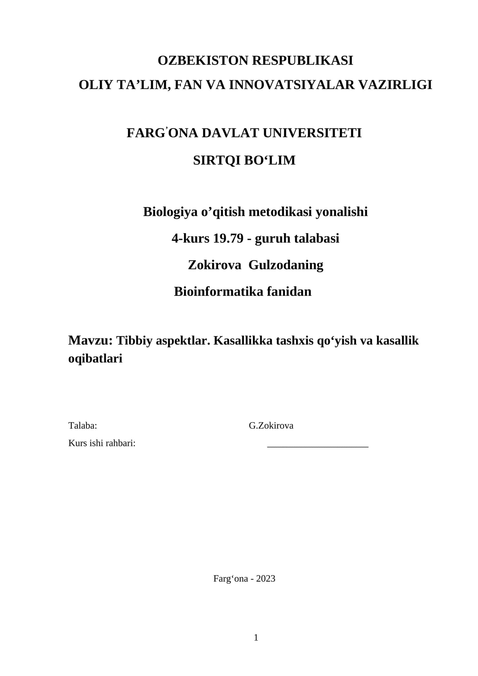 Biologiya o’qitish metodikasi yonalishi 1