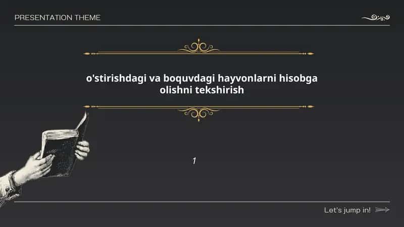 o'stirishdagi va boquvdagi hayvonlarni hisobga olishni tekshirish 1