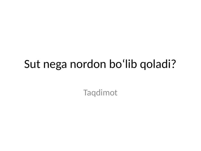 Sut nordonlash 1