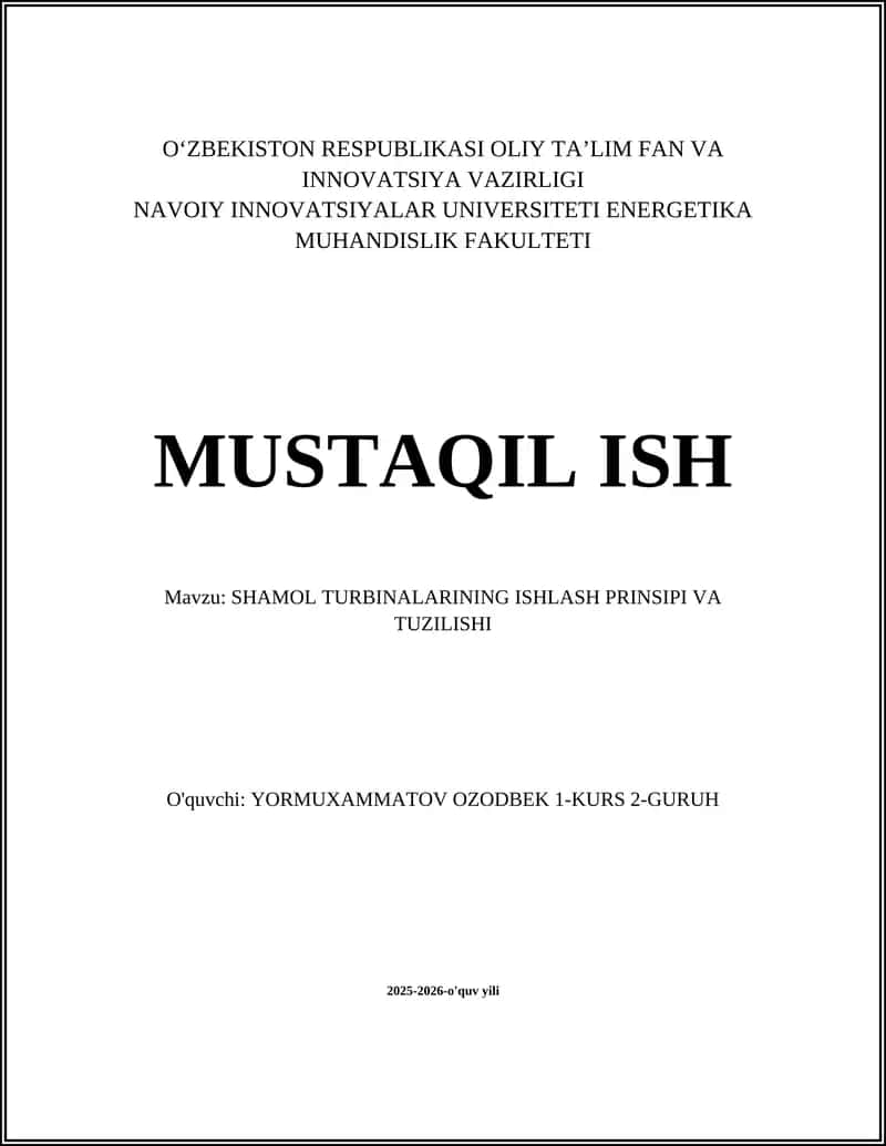 SHAMOL TURBINALARINING ISHLASH PRINSIPI VA TUZILISHI 1