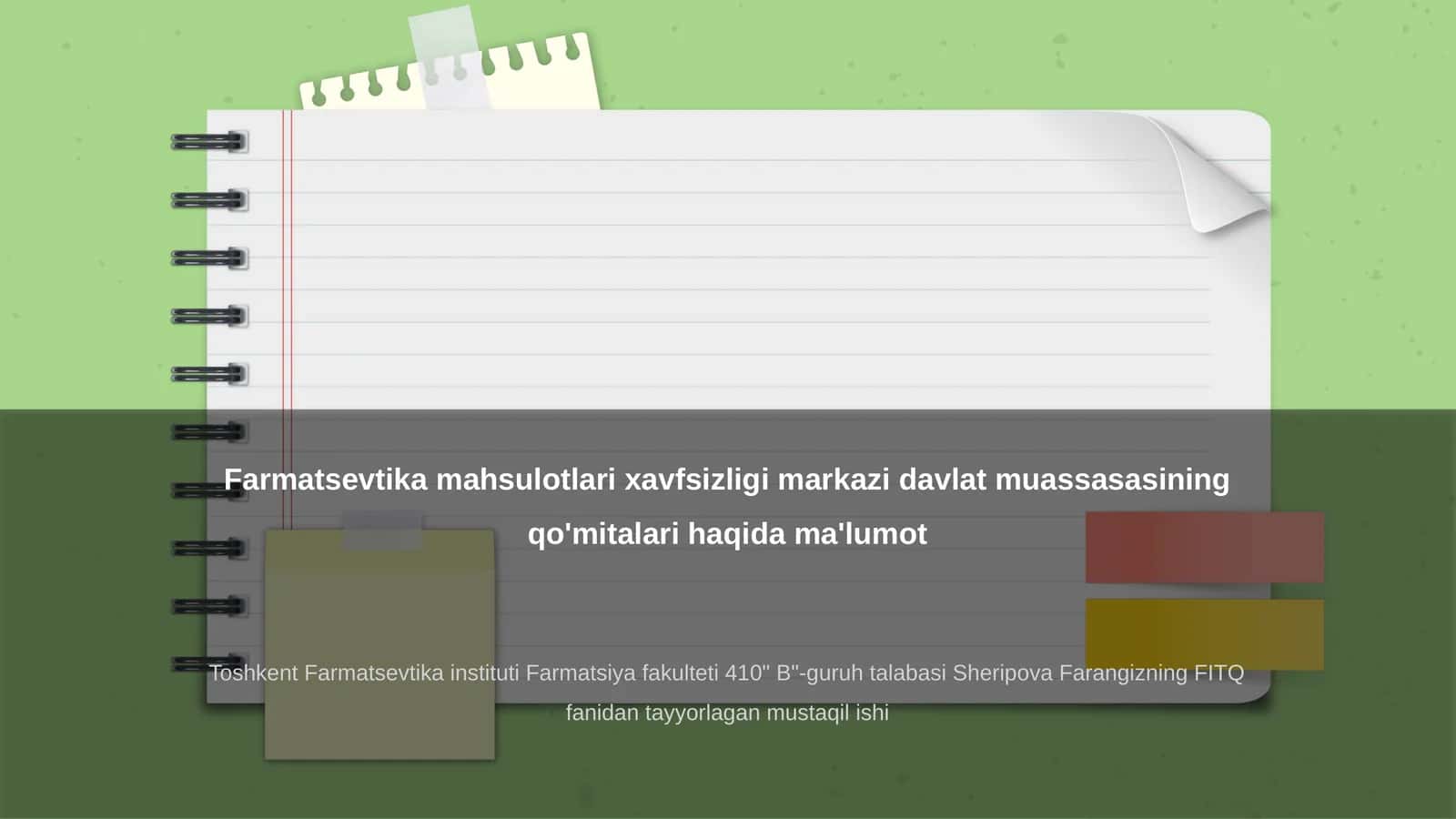 Farmatsevtika mahsulotlari xavfsizligi markazi davlat muassasasasining qo'mitalari haqida ma'lumot 1