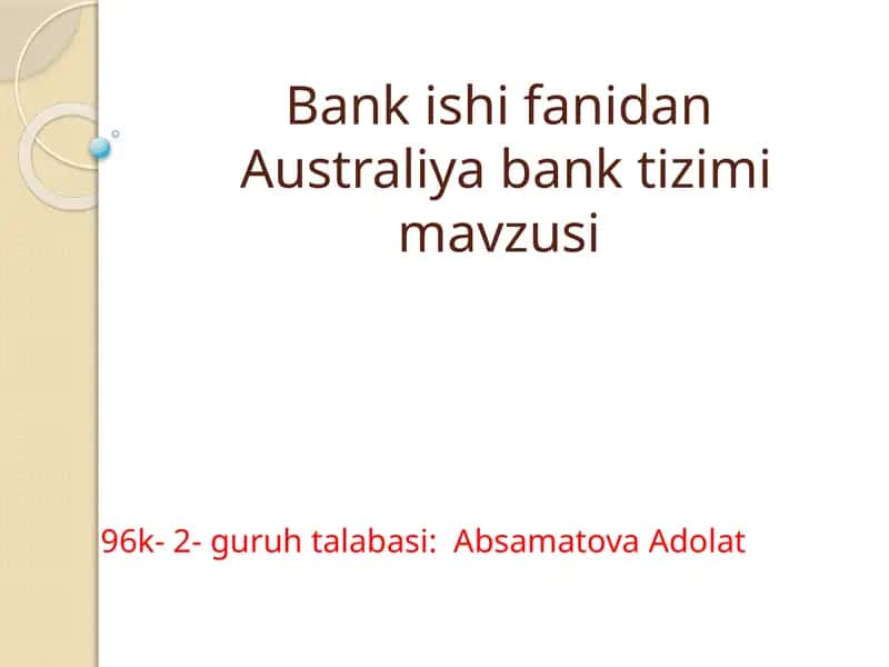 Avstraliya Zaxira banki 1