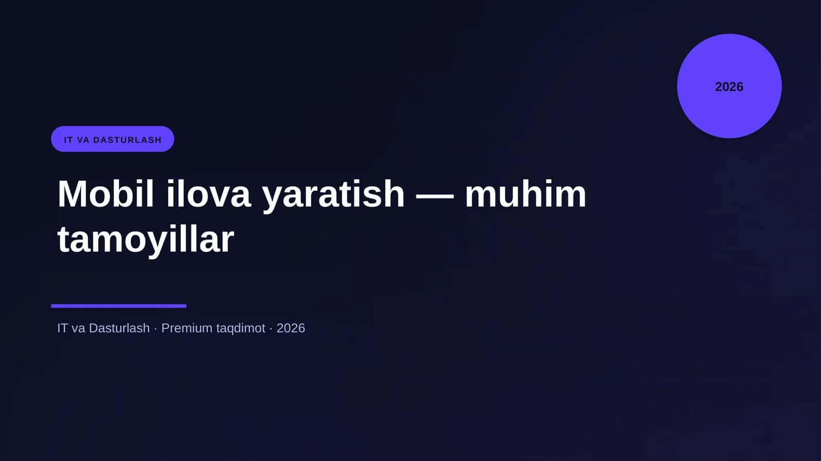 Mobil ilova yaratish — muhim tamoyillar 1