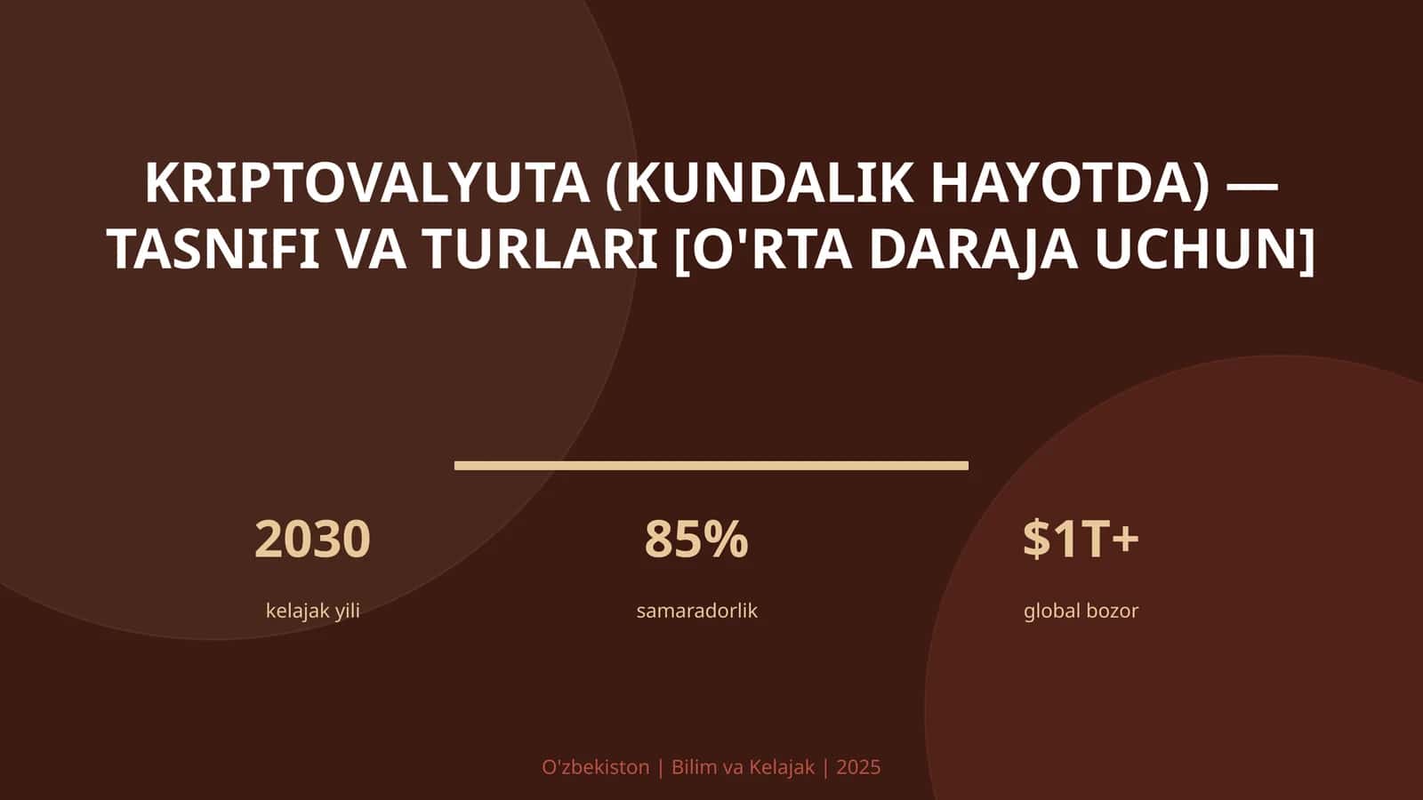 Kriptovalyuta (kundalik hayotda) — tasnifi va turlari [o'rta daraja uchun] 1