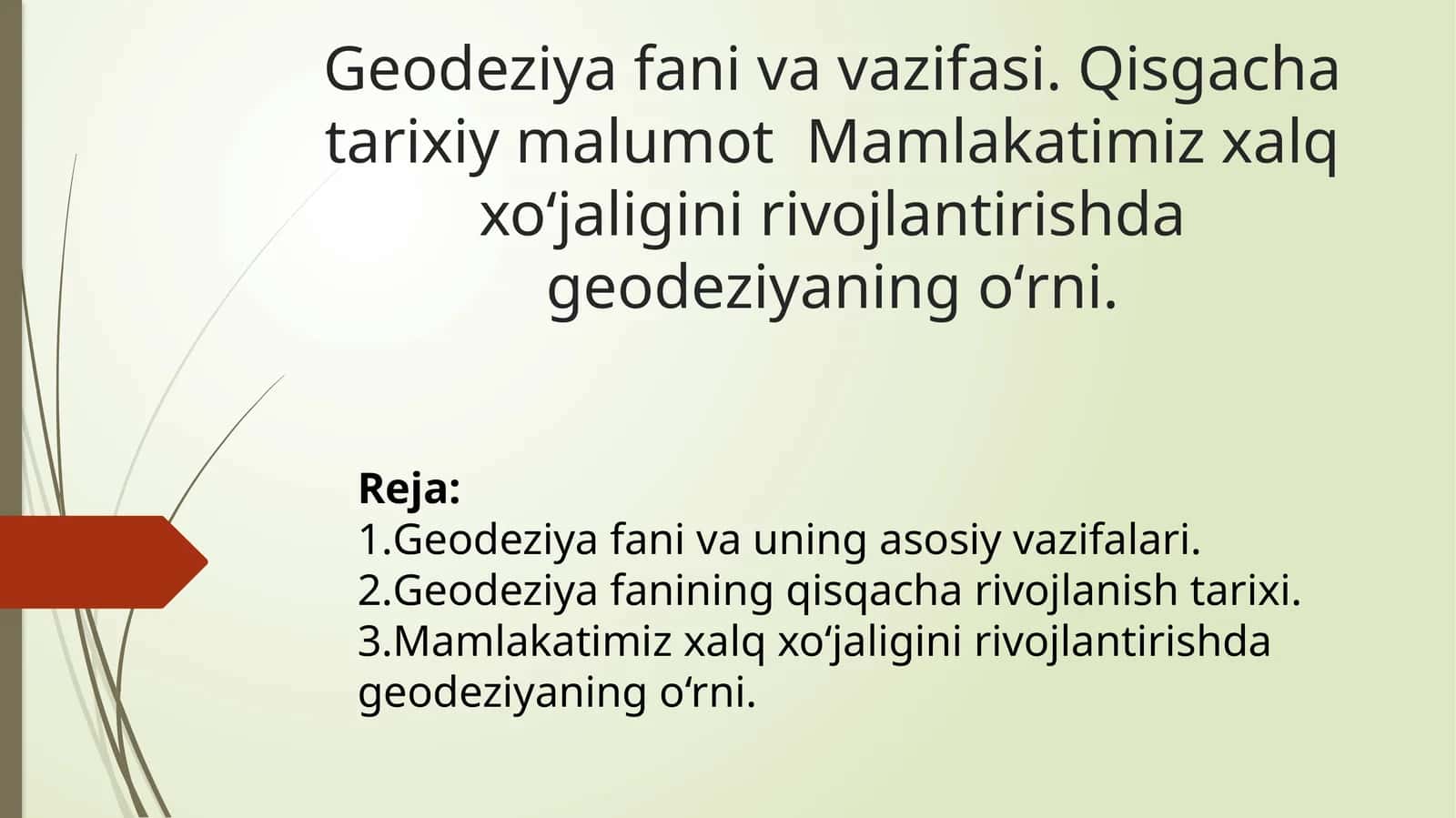 Geodeziya fani va vazifasi 1