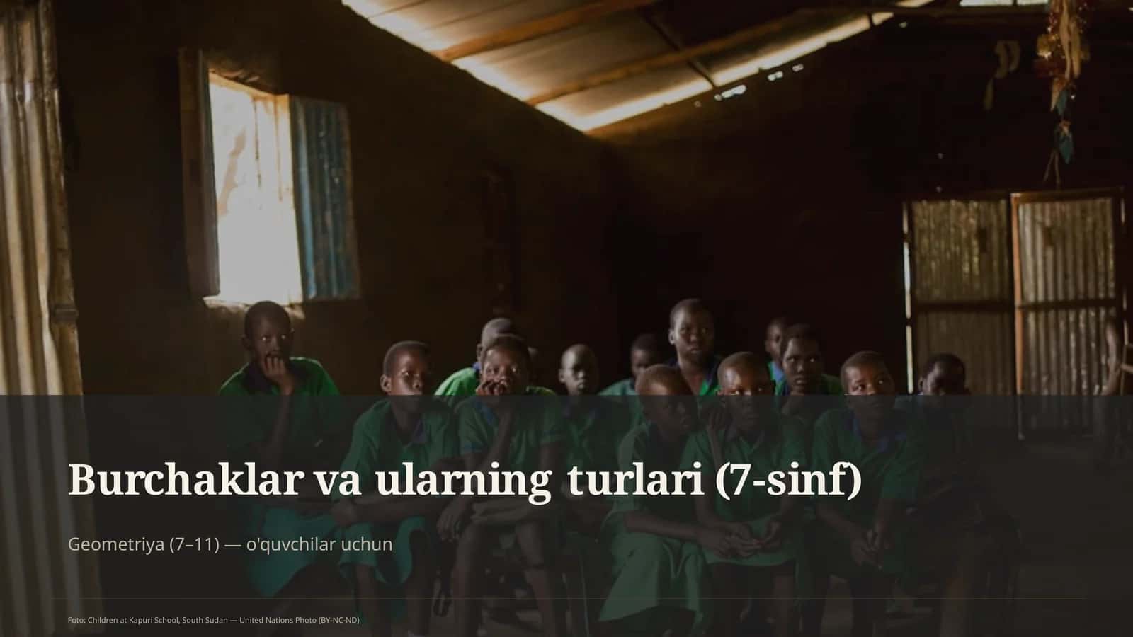 Burchaklar va ularning turlari (7-sinf) 1