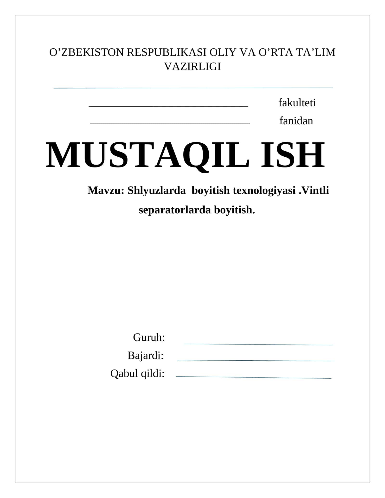Shlyuzlarda boyitish texnologiyasi.Vintli separatorlarda boyitish 1