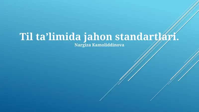 Ta'limdagi Jahon Standartlari 1