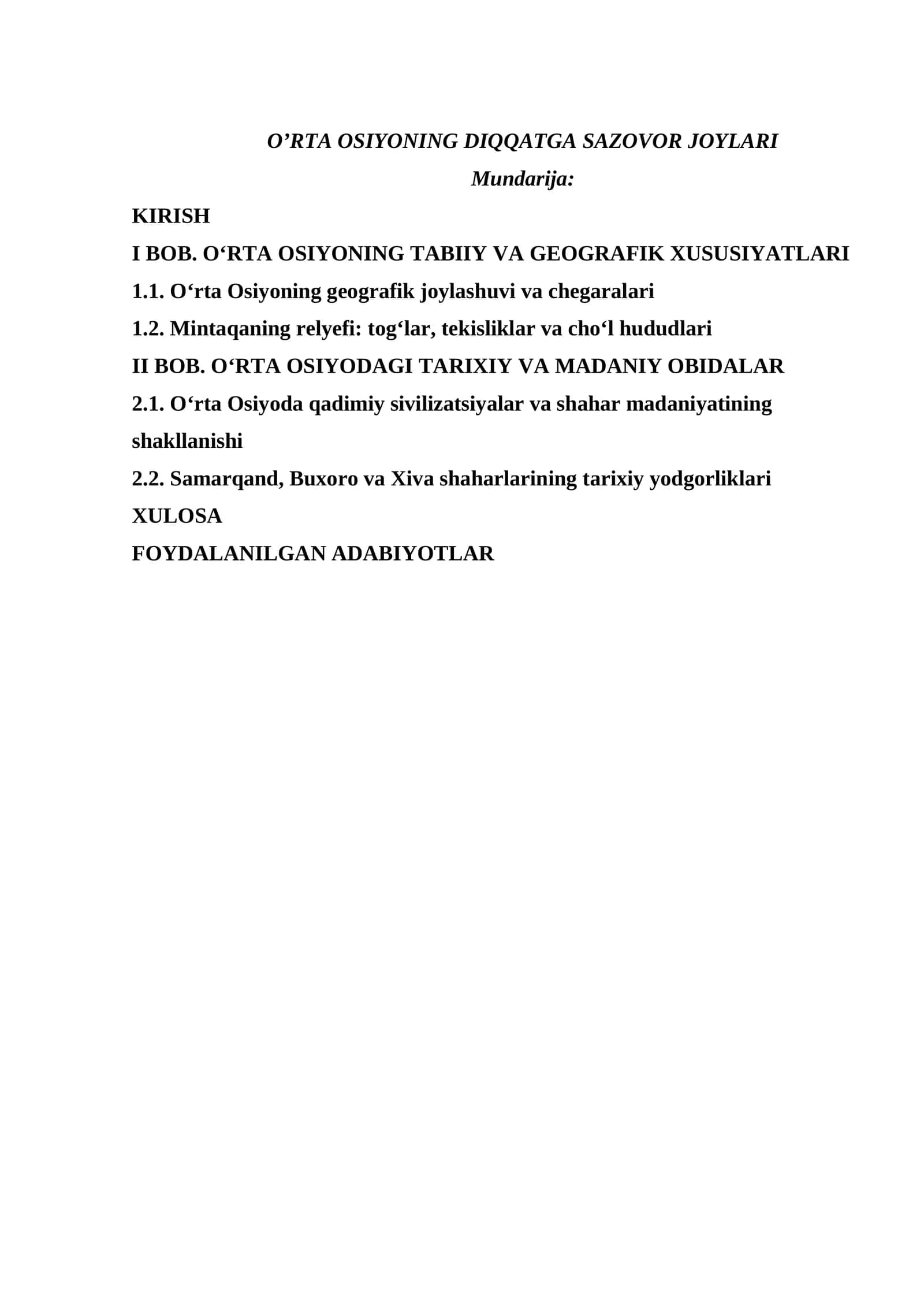 O’RTA OSIYONING DIQQATGA SAZOVOR JOYLARI 1