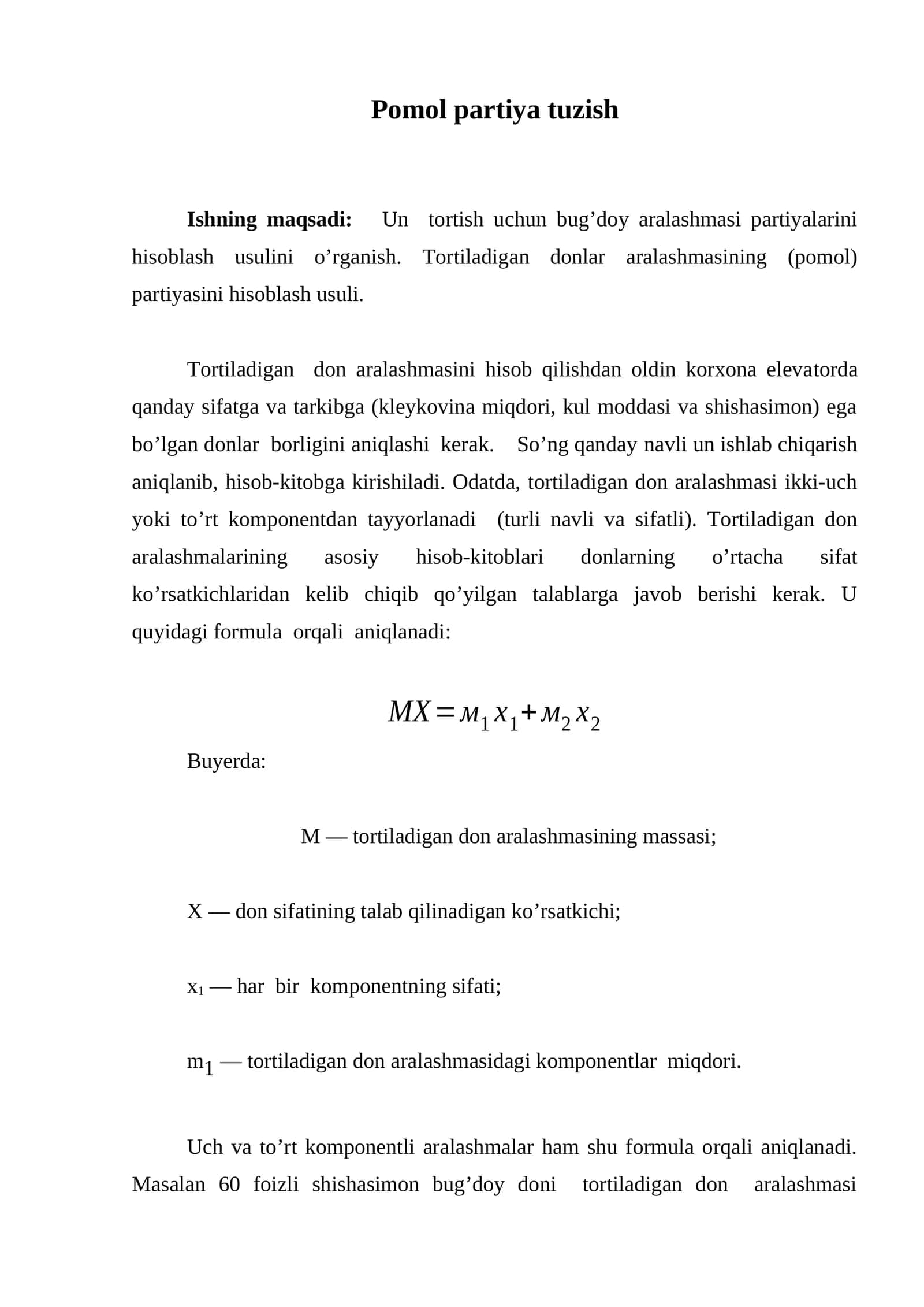 Pomol partiya tuzish 1