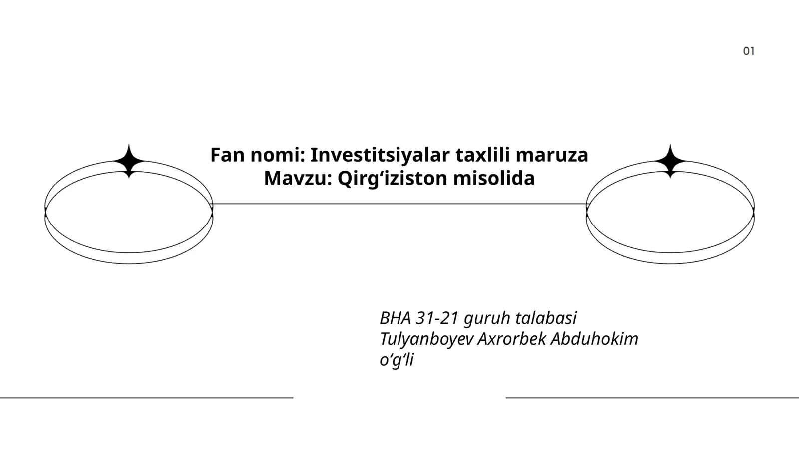 Investitsiyalar taxlili maruza 1