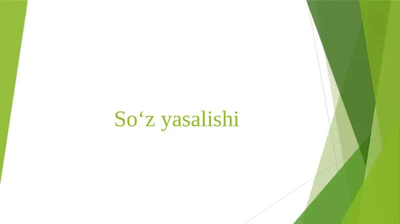 Soʻz yasalishi 1