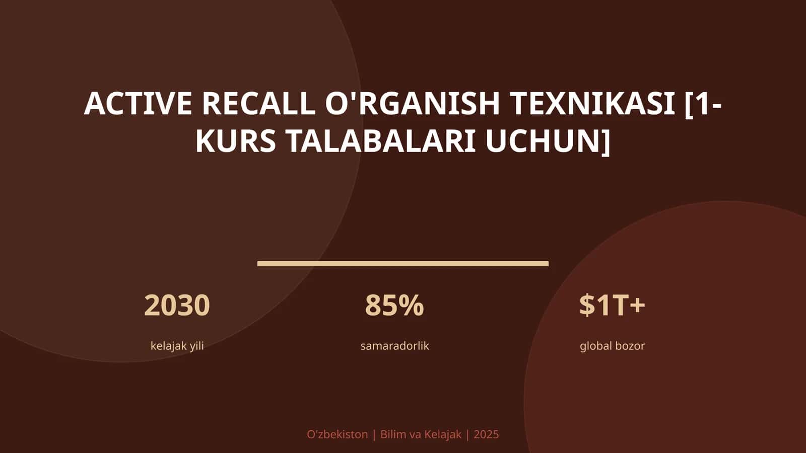 Active recall o'rganish texnikasi [1-kurs talabalari uchun] 1
