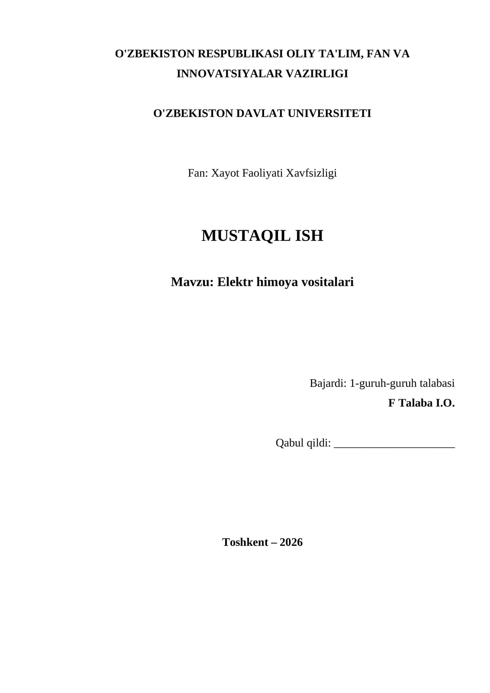 Elektr himoya vositalari 1
