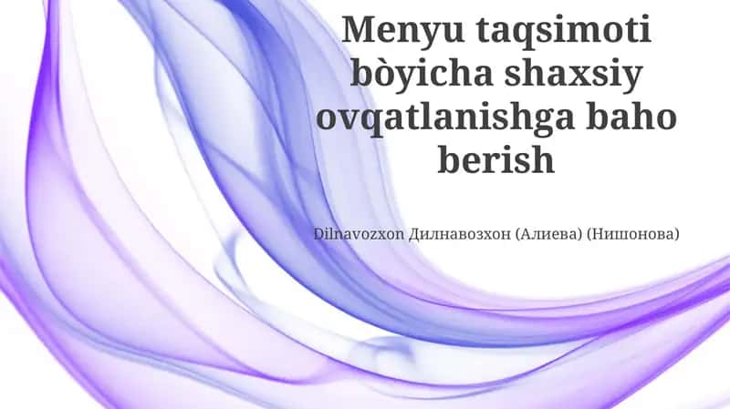 Oziq-ovqat guruhlari taqsimoti 1