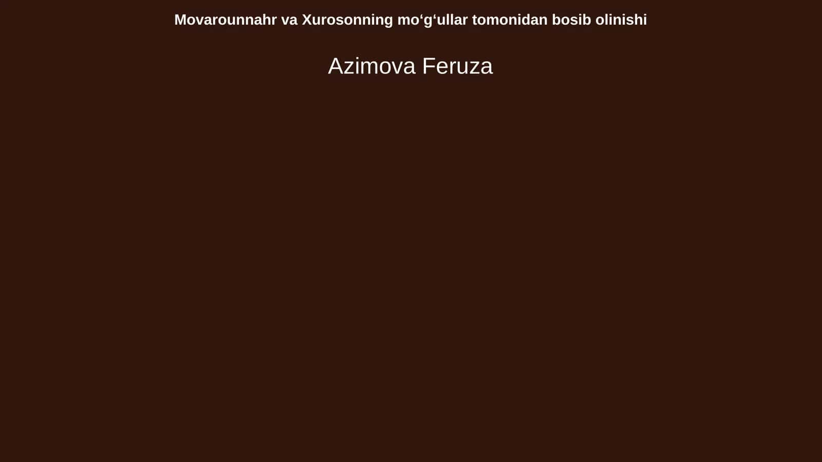 Movarounnahr va Xurosonning moʻgʻullar tomonidan bosib olinishi 1