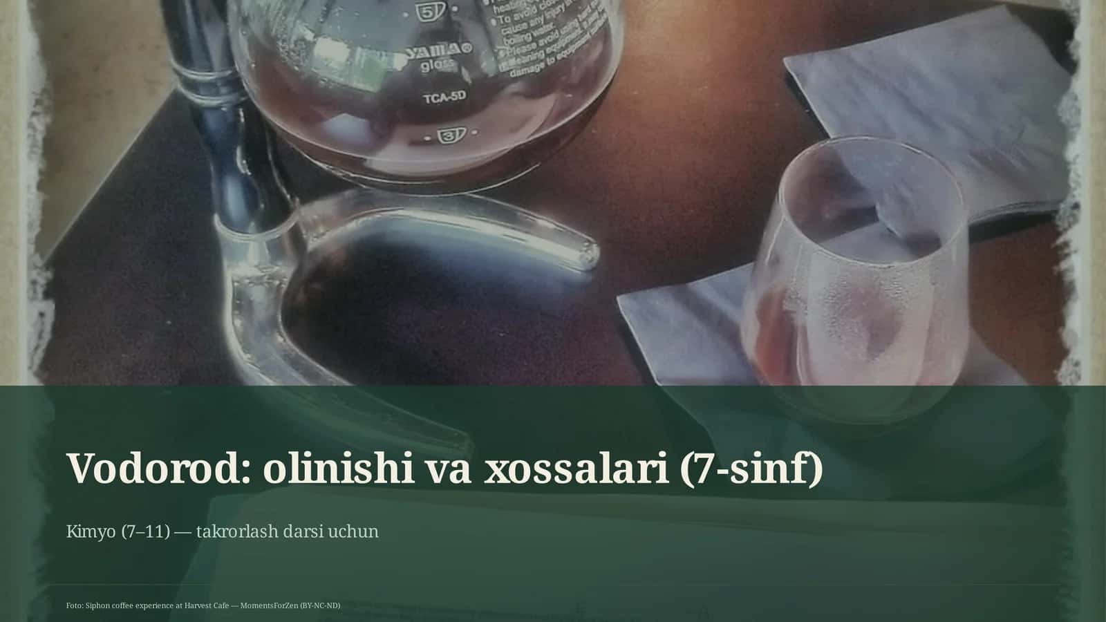 Vodorod: olinishi va xossalari (7-sinf) 1