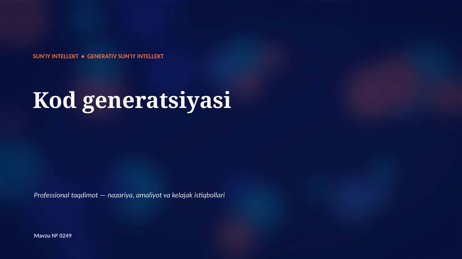 Generativ SUN'IY INTELLEKT 1
