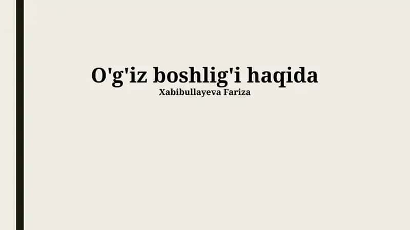 Ogʻiz boʻshligʻining tekshiruvi 1