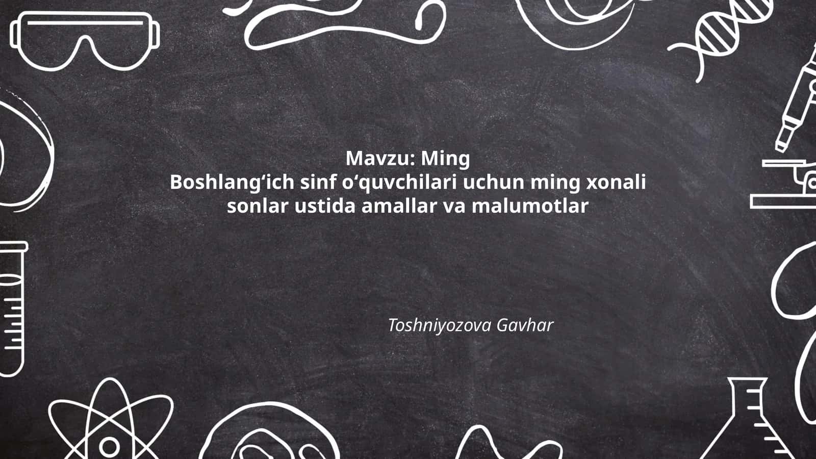 Ming xonali sonlar ustida amallar va malumotlar 1