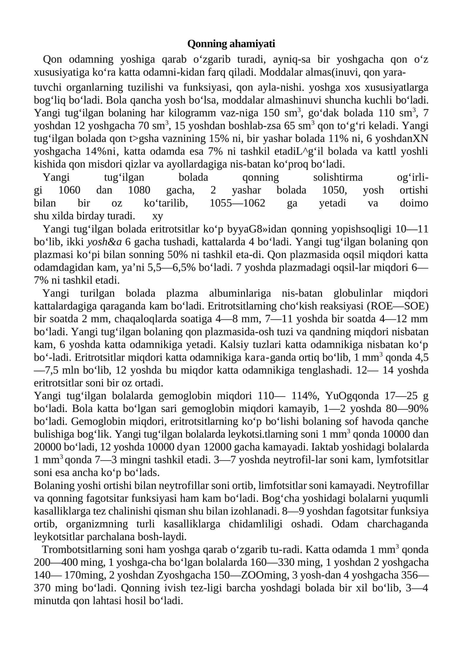 Qonning ahamiyati 1