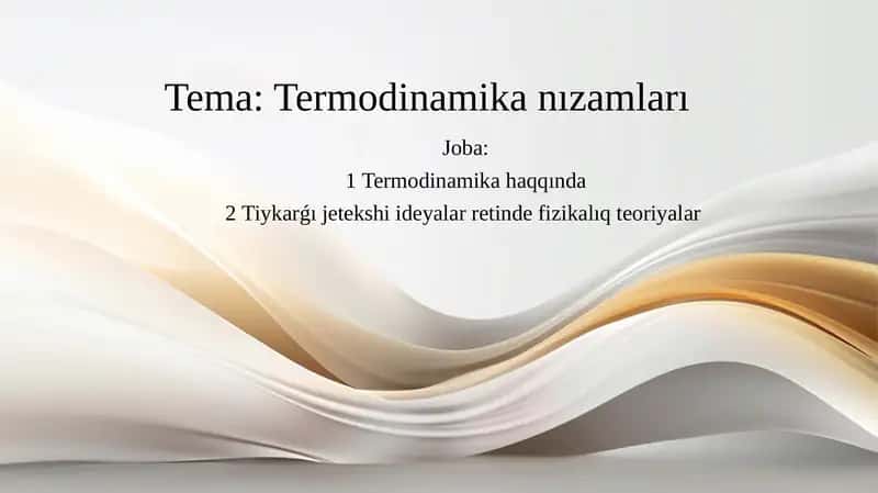 Termodinamika nizamlari 1
