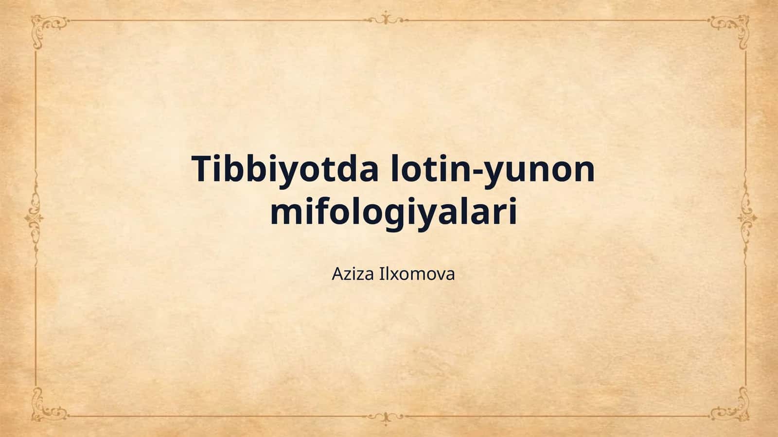 Tibbiyotda lotin-yunon mifologiyalari 1
