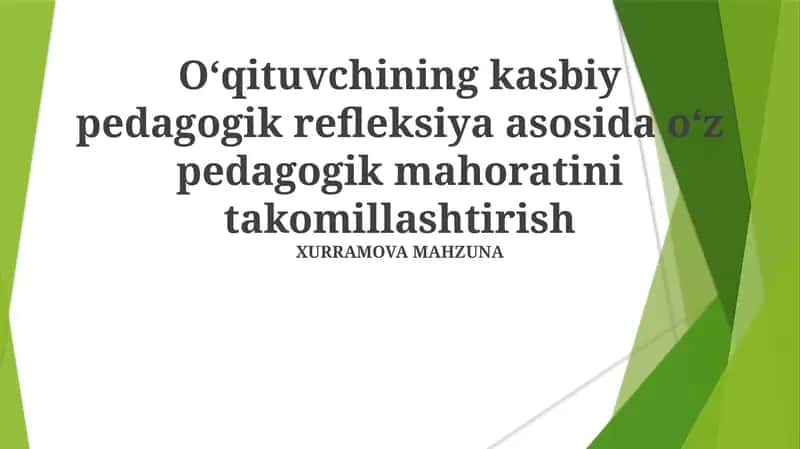Pedagogik mahoratini takomillashtirish 1