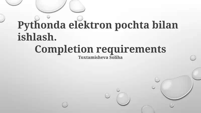 Elektron pochta bilan ishlash 1