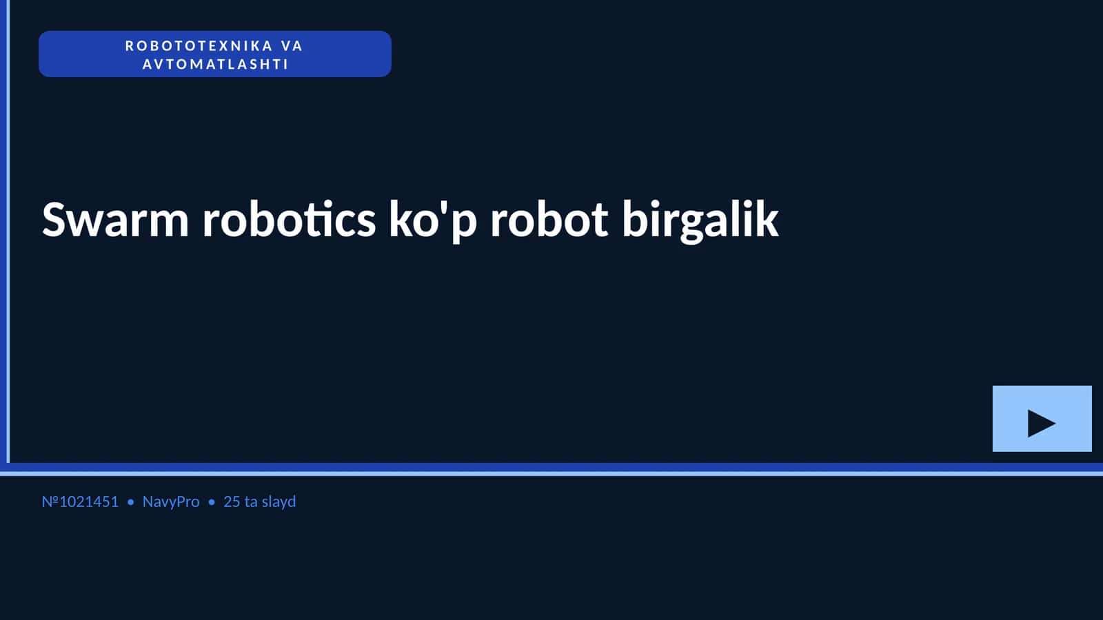 ROBOTOTEXNIKA VA AVTOMATLASHTI 1