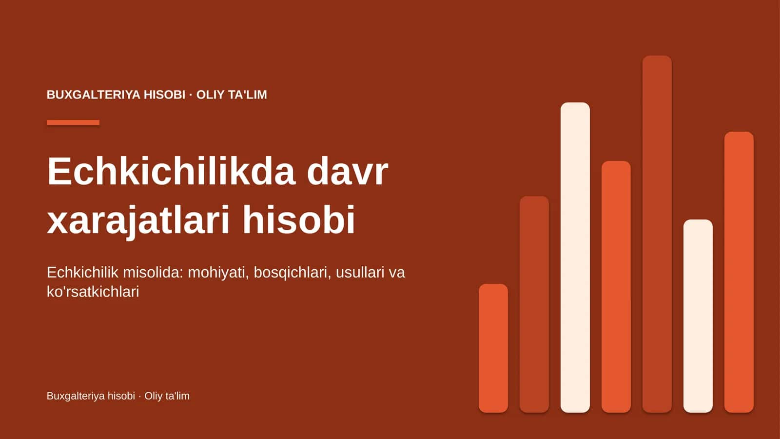 Echkichilikda davr xarajatlari hisobi 1