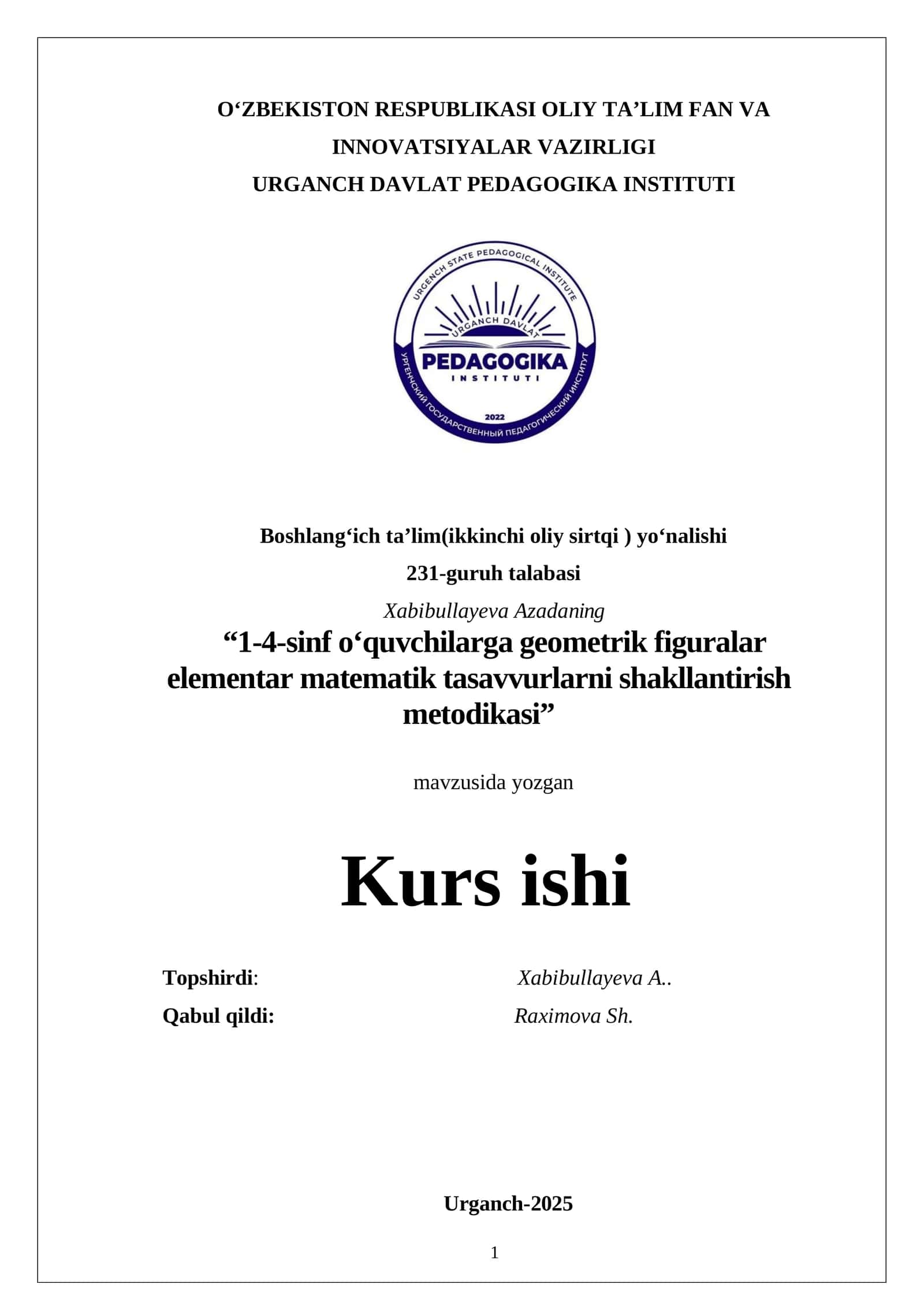 1-4-sinf o‘quvchilarga geometrik figuralar elementar matematik tasavvurlarni shakllantirish metodikasi 1