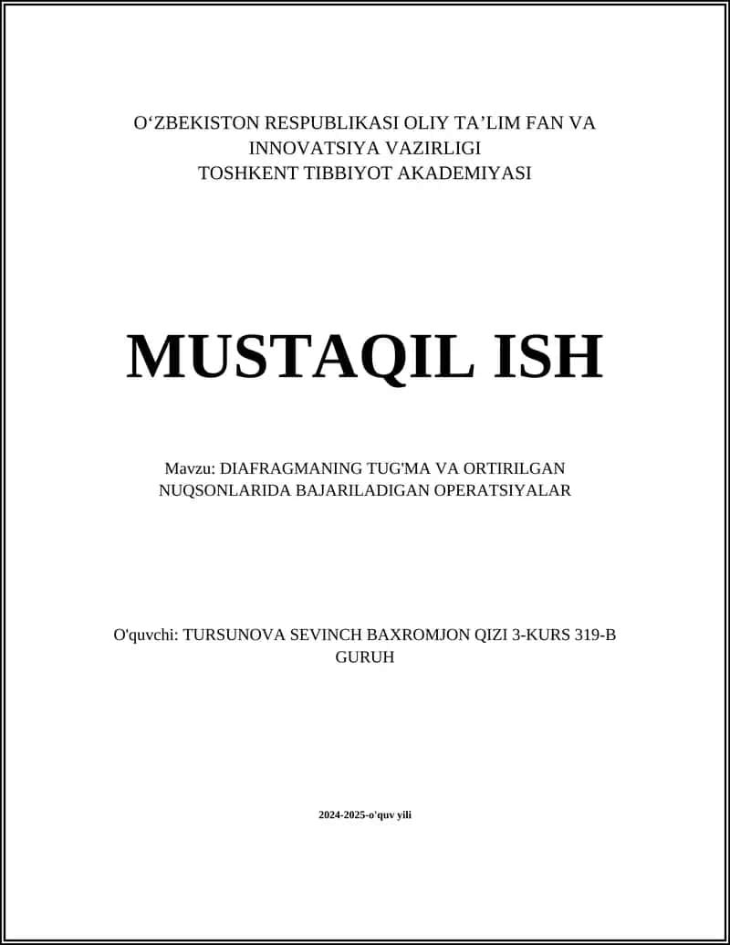 Laproskopik Nissen fundoplikatsiyasi 1
