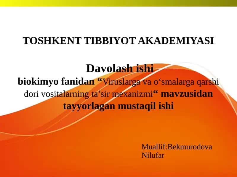 Viruslarga qarshi dori vositalarining ta’sir mexanizmi 1