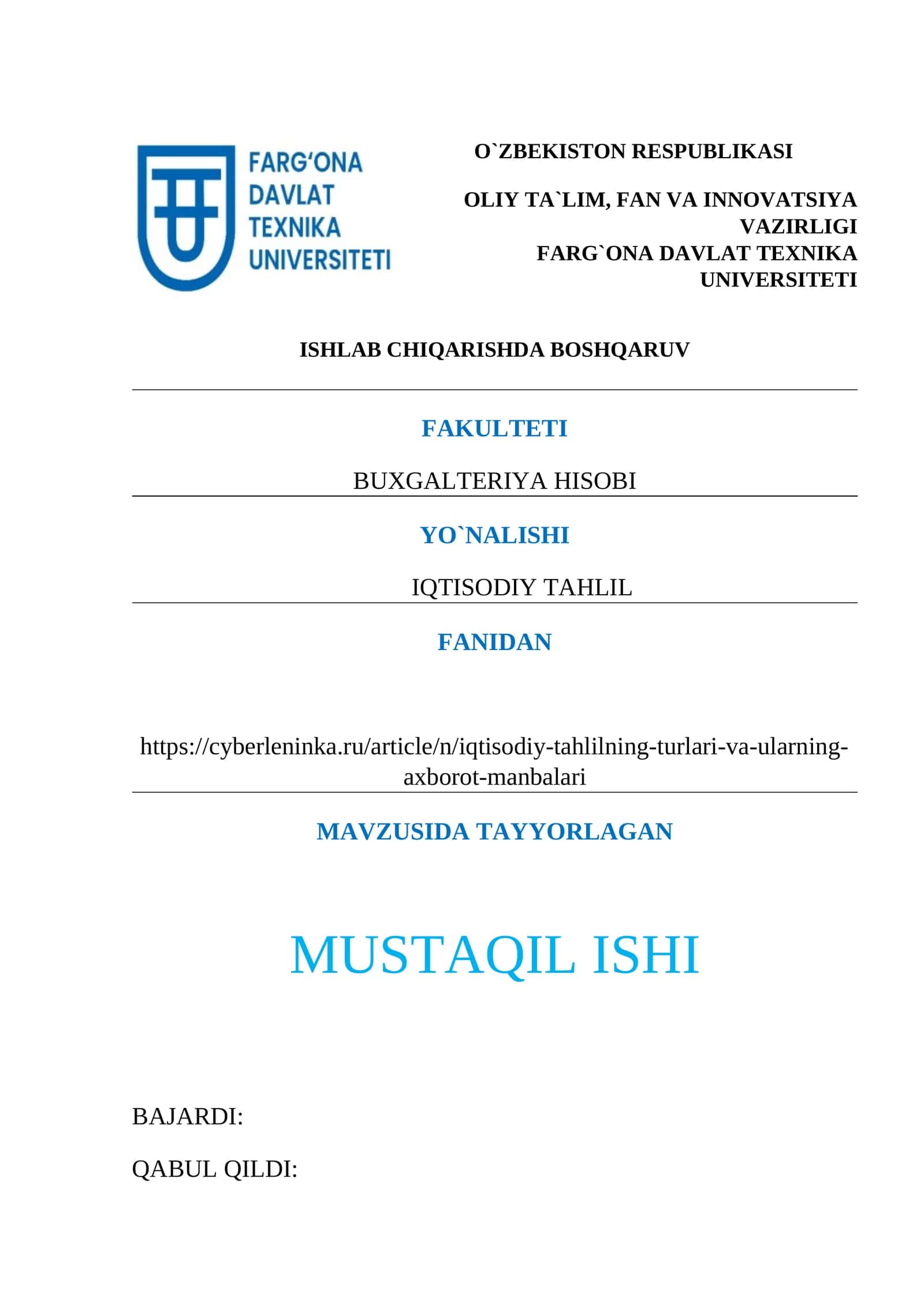 Iqtisodiy Tahlil 1