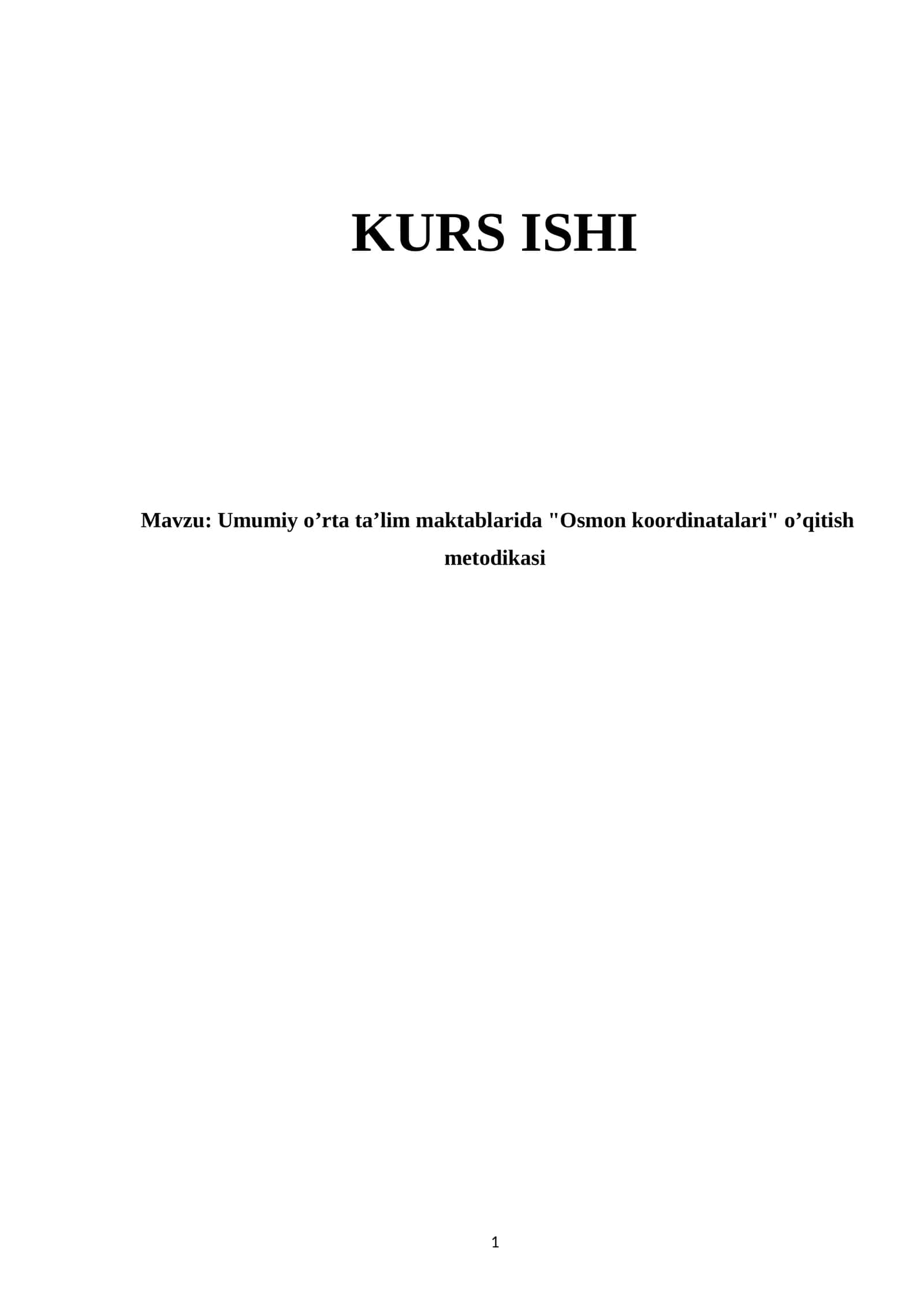 Osmon koordinatalari oʼqitish metodikasi 1